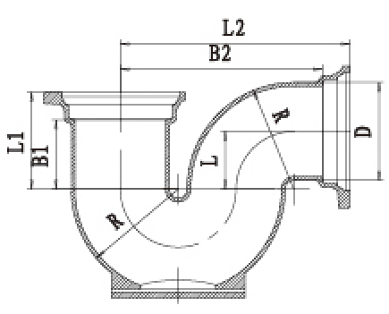 B型帶門(mén)P型存水彎結構圖
