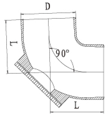W型90度帶門(mén)彎頭結構圖